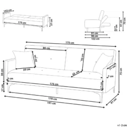 Beliani Driezitsbank - LUCAN Roze Fluweel -Puur Woood Winkel a81139694cd44a75aec81d7a081ae448