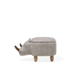 Beliani Dierenhocker RHINO - Grijs Kunstleer -Puur Woood Winkel a880043f60ab4b8ab06956fcbfe4cf39