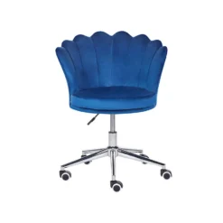 Beliani Bureaustoel MONTICELLO - Blauw Fluweel -Puur Woood Winkel aaf5cc35e2dc49289ab1ac2362284a03