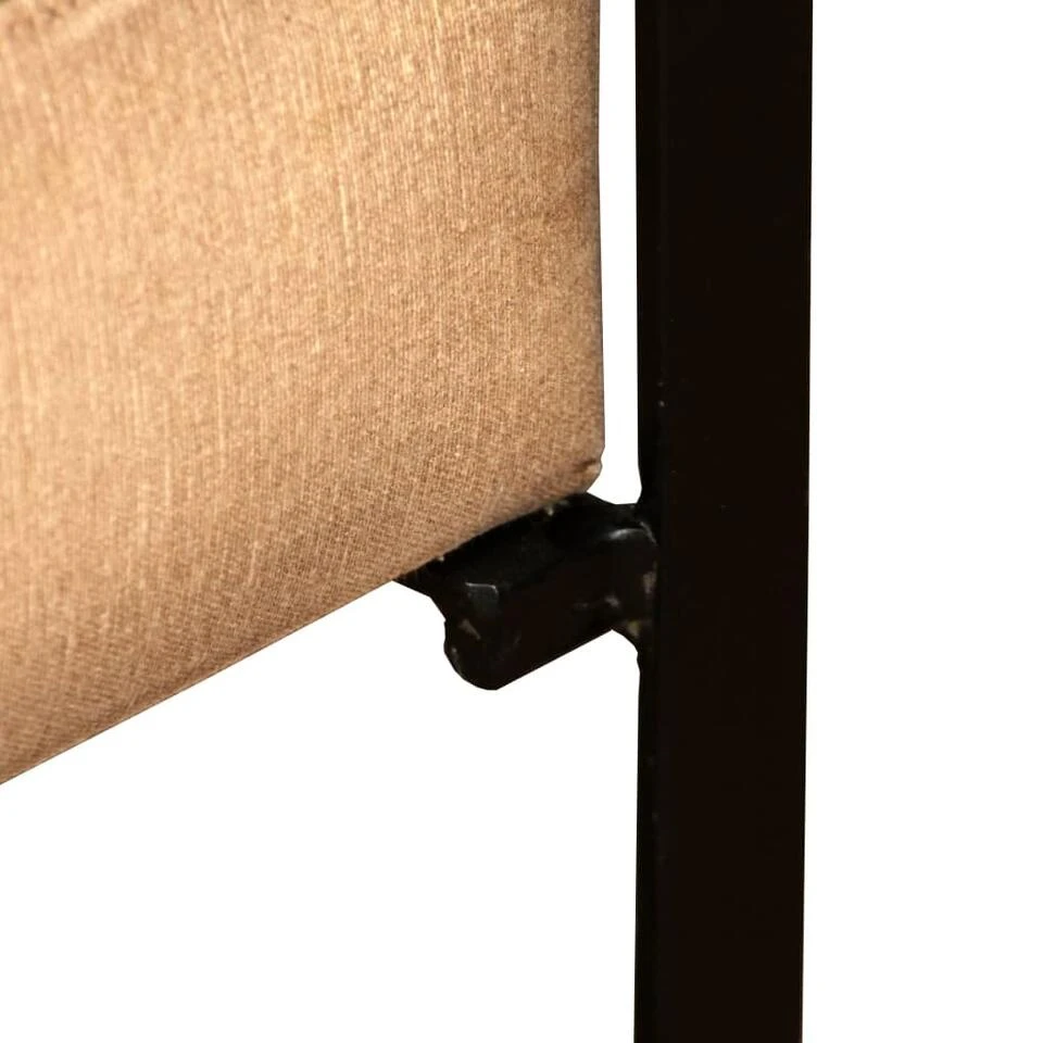 VidaXL Loungestoel Echt Geitenleer En Canvas Bruin 4 VidaXL Loungestoel Echt Geitenleer En Canvas Bruin - Afbeelding 4