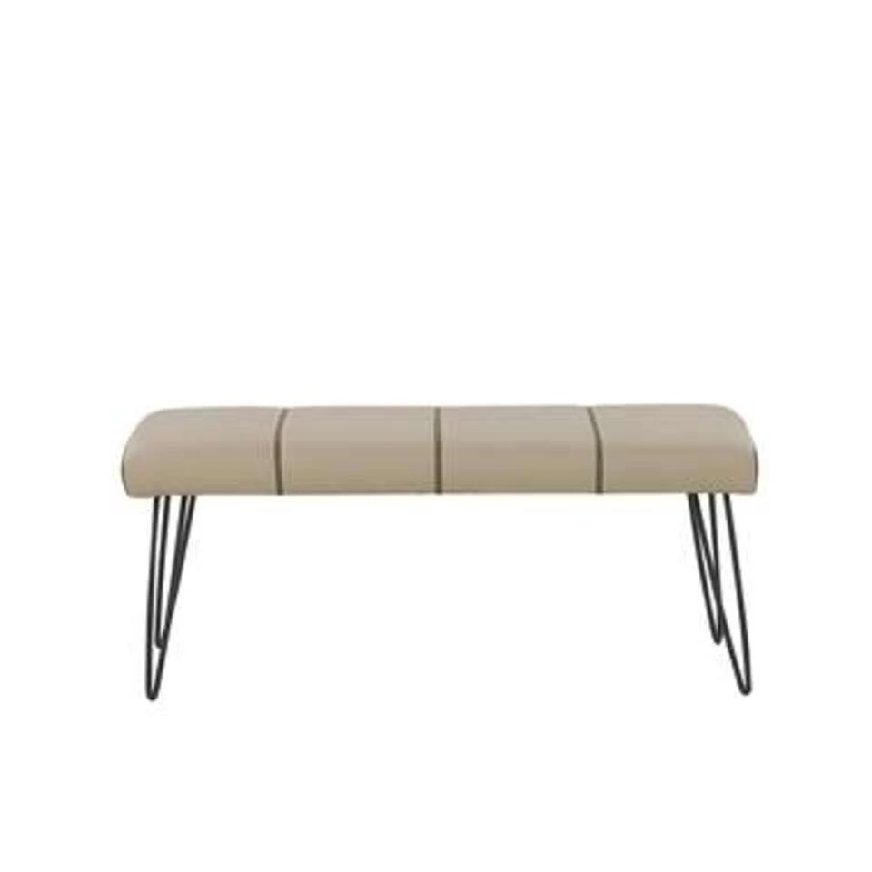 Beliani Hocker BETIN - Beige Kunstleer 3 Beliani Hocker BETIN - Beige Kunstleer - Afbeelding 3