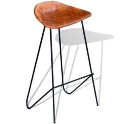 VidaXL Barstoelen 2 St Echt Leer Zwart En Bruin -Puur Woood Winkel b3d569f3845e4904939e45f3bf205203