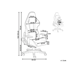 Beliani Gamestoel WARRIOR - Blauw Polyester -Puur Woood Winkel b6e03ac7229542c4b91833f9587c4c86