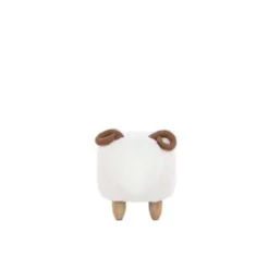 Beliani Hocker LAMB - Wit Polyester -Puur Woood Winkel b739de92b8b74cd2a7371b971ea16fe7