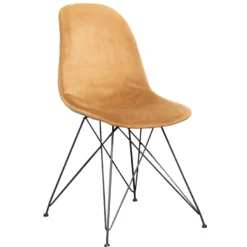 Giga Meubel Stoel Velvet Geel - Set Van 2 - 44x45x82.5cm - Jamie -Puur Woood Winkel b955215a7a0a43cab268df0813361ce7