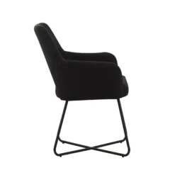 Eetkamerstoel Met Armleuning Suzy Zwart - Stof - Zwart -Puur Woood Winkel bb8fe50d71254655b8ad49cea6ca5a3a