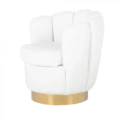 Giga Meubel Teddy Fauteuil Wit - Met Gouden Onderstel - Fauteuil Quinty -Puur Woood Winkel bc322f9027a746a79b943ef9ce124049