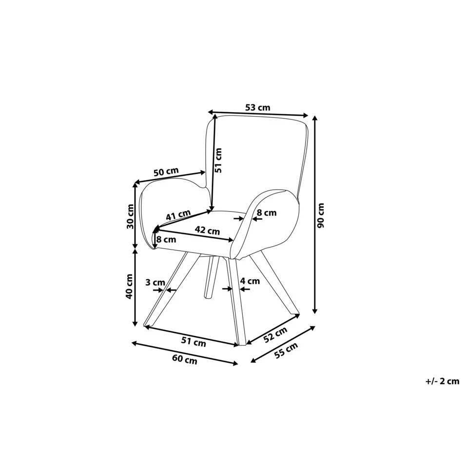 Beliani Fauteuil BJARN - Multicolor Polyester 3 Beliani Fauteuil BJARN - Multicolor Polyester - Afbeelding 3