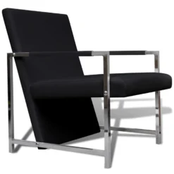VidaXL Fauteuils 2 St Met Chroom Frame Kunstleer Zwart -Puur Woood Winkel bde152372bf7451a8d1ce2dc93bc46f0