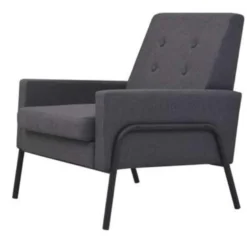 VidaXL Fauteuil Staal En Stof Donkergrijs -Puur Woood Winkel c0e93134ba9b42c1a72c80deaaab83d7