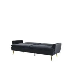 Beliani Slaapbank - VETTRE Zwart Fluweel -Puur Woood Winkel c1a71245855e4749896a182367b31404