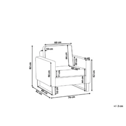Beliani Fauteuil VIND - Grijs Polyester -Puur Woood Winkel c38b8f186d8745c6b9b77d663751699a