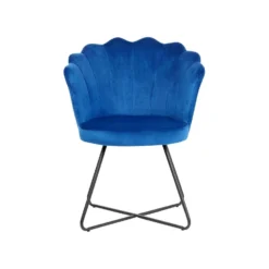 Beliani Fauteuil LOVELOCK - Blauw Fluweel -Puur Woood Winkel c3c8525aee464f618e06042caacf5466