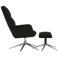 VidaXL Relaxstoel Met Voetenbank Kunstsuède Zwart -Puur Woood Winkel c53d533b918741b6b064c5ce9a95f0bd