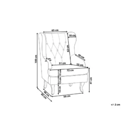 Beliani Oorfauteuil ALTA - Groen Fluweel -Puur Woood Winkel c613c8286ff74cb9a702831023c75fff 1