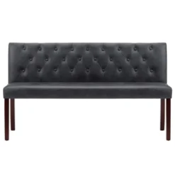 VidaXL Bankje 148,5 Cm Kunstsuède Grijs -Puur Woood Winkel c6b8a0fd99974de68819662ac130a0ec