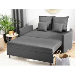 Beliani Slaapbank - HOVIN Grijs Polyester -Puur Woood Winkel c7a22920707d4d0bb070e68230557950