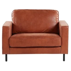 Beliani Fauteuil SAVALEN - Bruin Kunstleer -Puur Woood Winkel c9717262b1054eda98d537778b777a70
