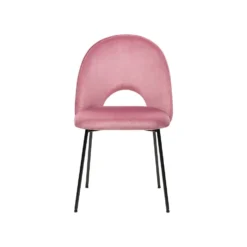 Beliani Eetkamerstoel COVELO - Roze Fluweel -Puur Woood Winkel c9cc9444f8ba411f850479d16b2f3793