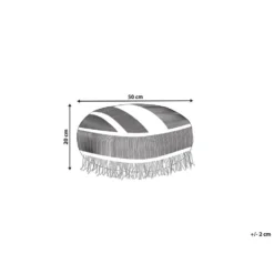 Beliani Poef OULAD - Wit Katoen -Puur Woood Winkel c9d4b0627fcb4050982ed72e7022482d