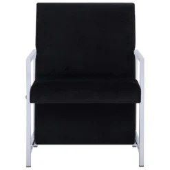 VidaXL Fauteuil Met Chromen Poten Fluweel Zwart -Puur Woood Winkel cad1001d6ba54cf3a13360753a3ae743