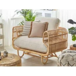 Beliani Fauteuil DOLCEDO - Beige Rotan -Puur Woood Winkel cc2506bf45d148dda91d7d5719514734