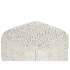 Beliani Poef WARANGAL - Wit Katoen -Puur Woood Winkel cf0e892da1784a609879055b84de6b0d