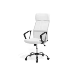 Beliani Bureaustoel DESIGN - Wit Mesh -Puur Woood Winkel cf42fb22994b418089204706e47951b4