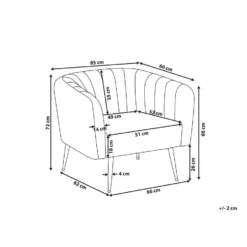 Beliani Fauteuil LACONIA - Blauw Fluweel -Puur Woood Winkel cfefd4b66cb749448a66075a9fa96c48