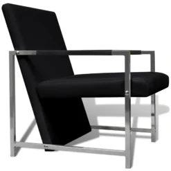 VidaXL Fauteuils 2 St Met Chroom Frame Kunstleer Zwart -Puur Woood Winkel d0771c1a3ddf40478fb39007f72ef774