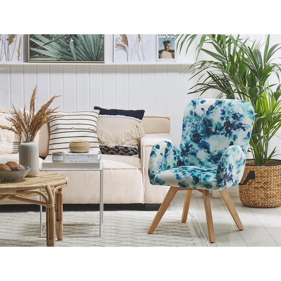 Beliani Fauteuil BJARN - Multicolor Polyester 2 Beliani Fauteuil BJARN - Multicolor Polyester - Afbeelding 2