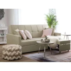 Beliani Slaapbank - GLOMMA Beige Polyester -Puur Woood Winkel d80bc6fa8a0b4a86bc7f45a1dbf8030c