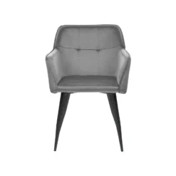 Beliani Eetkamerstoel JASMIN - Grijs Fluweel -Puur Woood Winkel d9e6d10dd69b4fa2ab8b06ba30438b5d