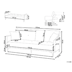 Beliani Driezitsbank - LUCAN Oranje Fluweel -Puur Woood Winkel da346fc82e324e649c3b5d4b31576ae9 1