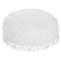 Beliani Poef OULAD - Wit Katoen -Puur Woood Winkel db99bf95995843fa91a08e9b4ce6a5c9