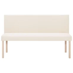 VidaXL Bankje 139,5 Cm Polyester Crème -Puur Woood Winkel dd5e8b6505f14308bd697fbf67066e36