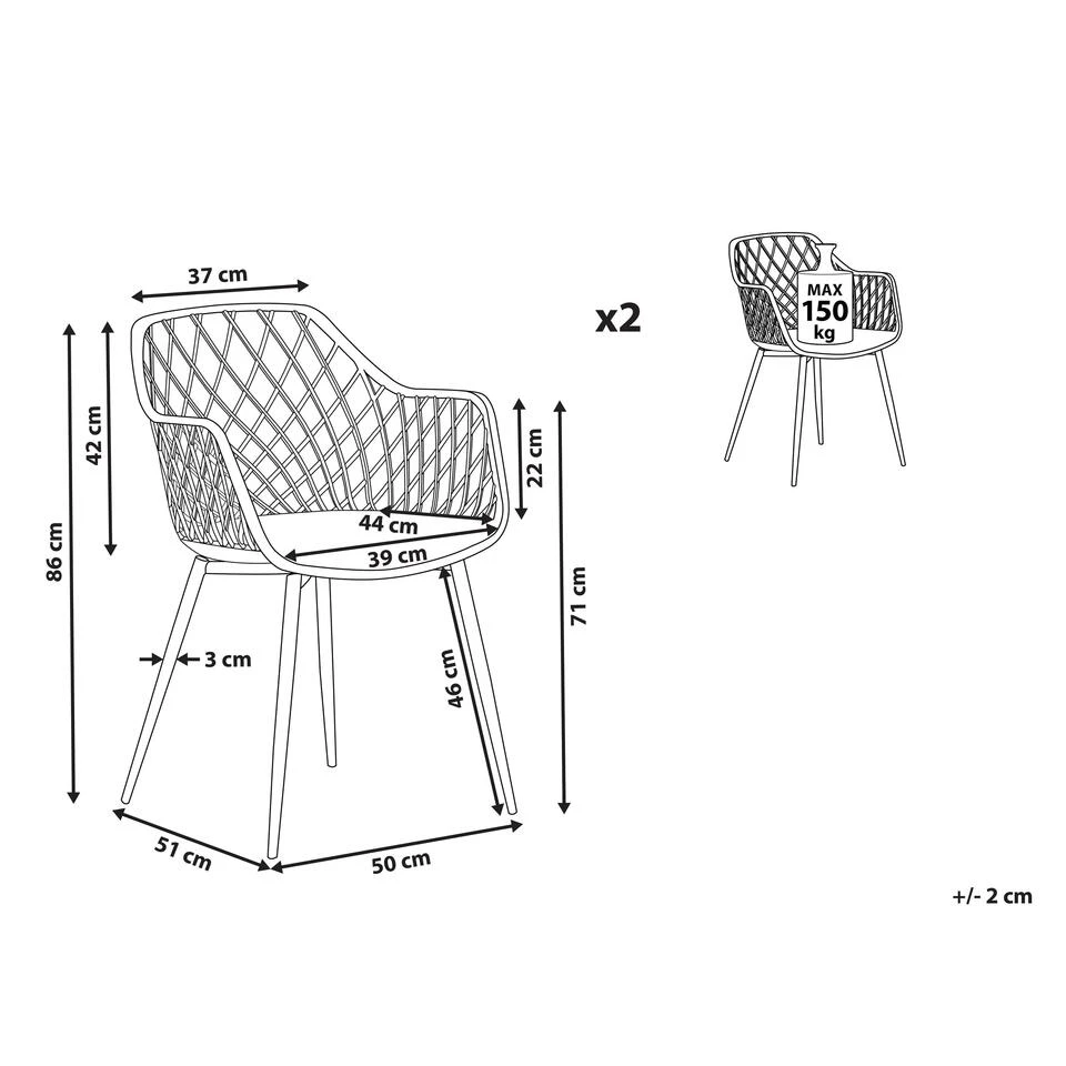 Beliani Eetkamerstoel NASHUA II - Zwart Synthetisch Materiaal 3 Beliani Eetkamerstoel NASHUA II - Zwart Synthetisch Materiaal - Afbeelding 3