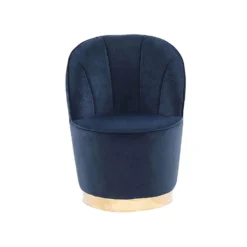 Beliani Fauteuil ALBY - Blauw Fluweel -Puur Woood Winkel df030554ff204851a111c206361bd37d