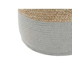 Beliani Poef DALAMA - Beige Katoen, Jute -Puur Woood Winkel e16b030ef0b9493c82586df7642db68a