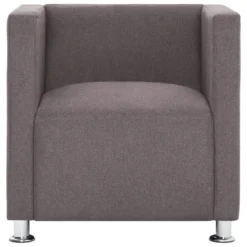VidaXL Fauteuil Kubus Stof Taupe -Puur Woood Winkel e2c53a0867be42e69334a50faa11dc02