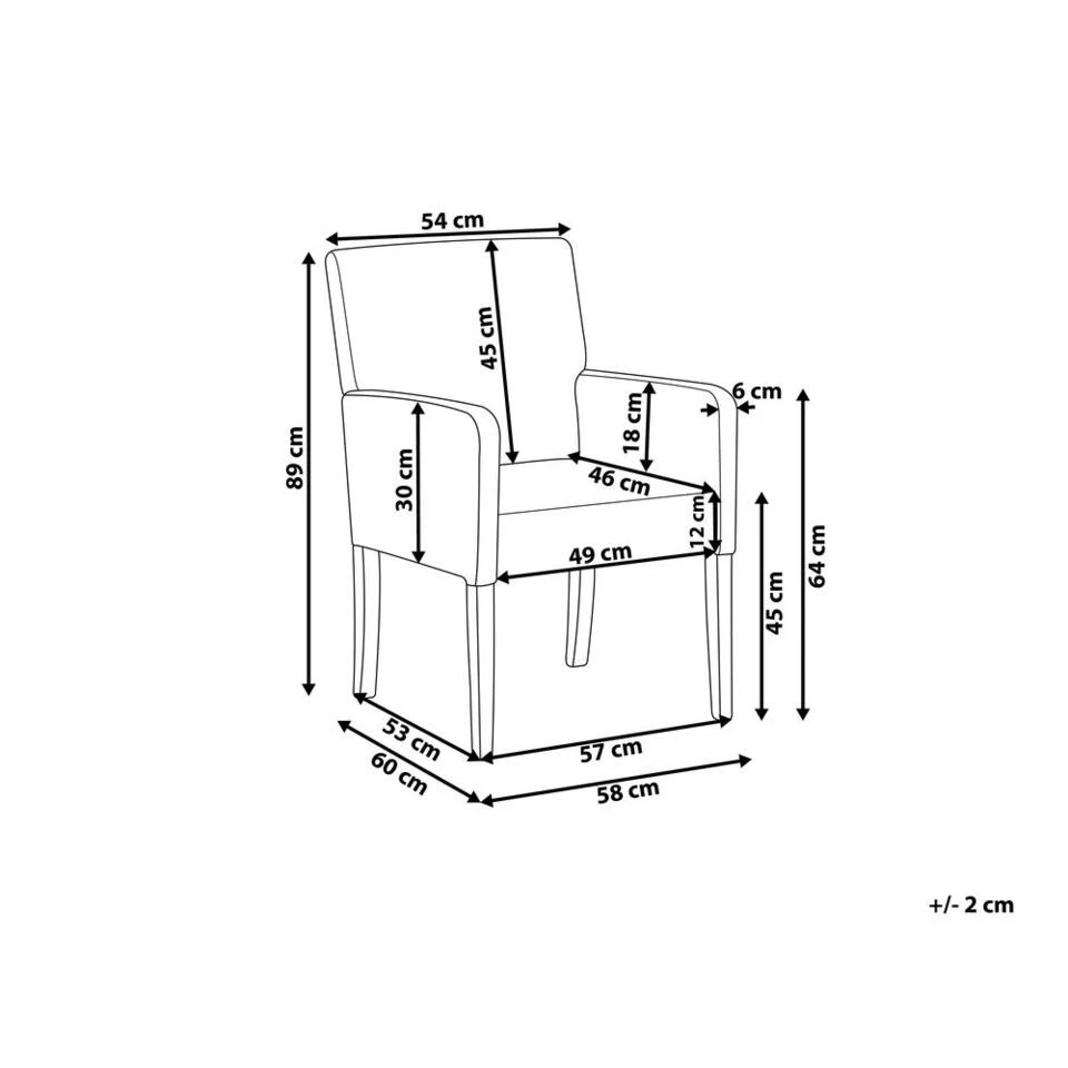 Beliani Eetkamerstoel ROCKEFELLER - Zwart Polyester 4 Beliani Eetkamerstoel ROCKEFELLER - Zwart Polyester - Afbeelding 4