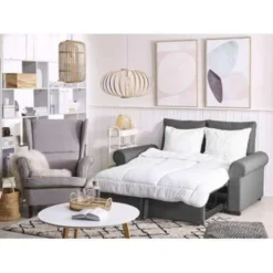 Beliani Slaapbank - SILDA Grijs Polyester -Puur Woood Winkel e8269039aeed45619ea38e78d90d67cb