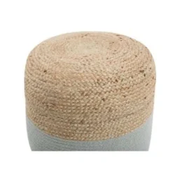Beliani Poef DALAMA - Beige Katoen, Jute -Puur Woood Winkel e82ce4a4276941b7896b708c5d11c417