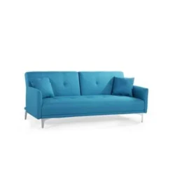 Beliani Driezitsbank - LUCAN Blauw Polyester -Puur Woood Winkel e9c6392ddb0d4a6a9b16960e39c01a22