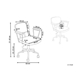 Beliani Bureaustoel ALGERITA - Bruin Kunstleer -Puur Woood Winkel eb58f1caef7d4e8f8f875bc0714dcbb4