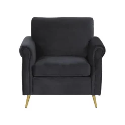 Beliani Fauteuil VIETAS - Zwart Fluweel -Puur Woood Winkel eb9184e0e7dd4d94923a68580fcb4529