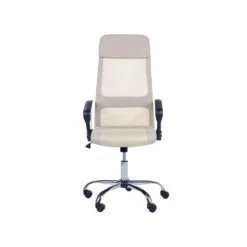Beliani Bureaustoel PIONEER - Beige Polyester -Puur Woood Winkel ebdd5c93c87d4057b2a45139d274a483