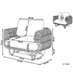 Beliani Fauteuil DOLCEDO - Beige Rotan -Puur Woood Winkel f1b2f54a89984f9584f824496bd6b461