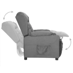 VidaXL Fauteuil Verstelbaar Stof Lichtgrijs -Puur Woood Winkel f23644ccc2e5448dbfeb701922baeed3