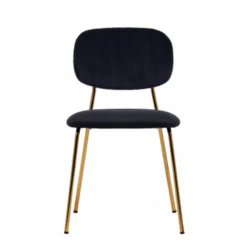 Giga Meubel Stoel Velvet Zwart - Gouden Poten - 49x45x78 - Jin Luxe -Puur Woood Winkel f270365e374c4e779aca70049cd8191e